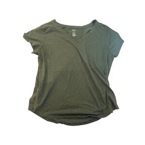 Sonoma Green V-Neck Everyday Tee XL Cotton/Polyester Blend Womens Casual Top